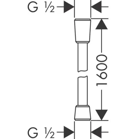 Hansgrohe Isiflex bruserslange - 1/2 inc x 1,6 m - mat hvid