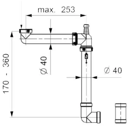 Panama pladsbesparende vandlås