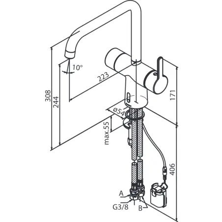 Damixa Silhouet Touchless køkkenarmatur - krom