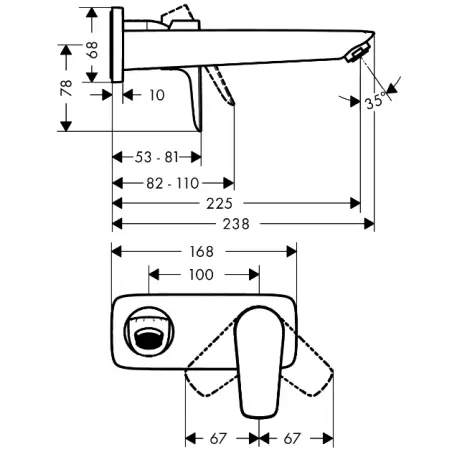 Hansgrohe Talis E indbygningsarmatur til håndvask, poleret guld