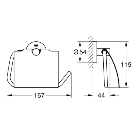 GROHE Essentials toiletrulleholder med låg - krom