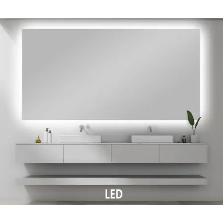 Nordic Bad Mona 1 firkantet LED-spejl, 180 x 80 cm