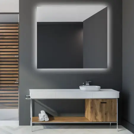 Nordic Bad Mona 1 firkantet LED-spejl, 100 x 80 cm