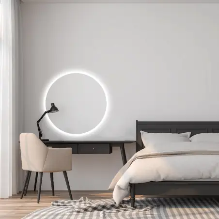 Nordic Bad Puk 1 rundt LED-spejl, Ø100 cm