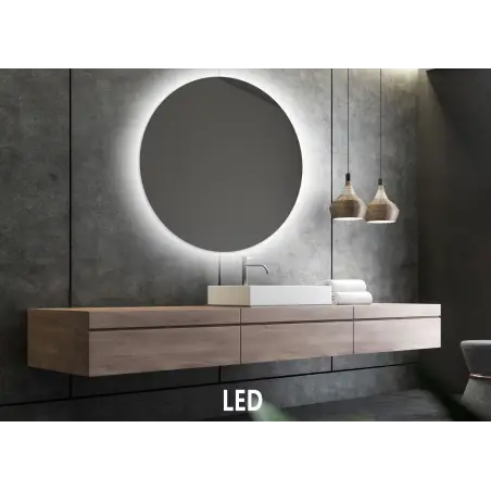 Nordic Bad Puk 1 rundt LED-spejl, Ø100 cm