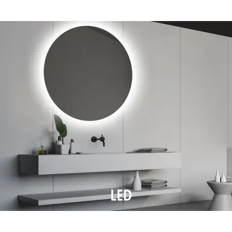Nordic Bad Puk 1 rundt LED-spejl, Ø100 cm