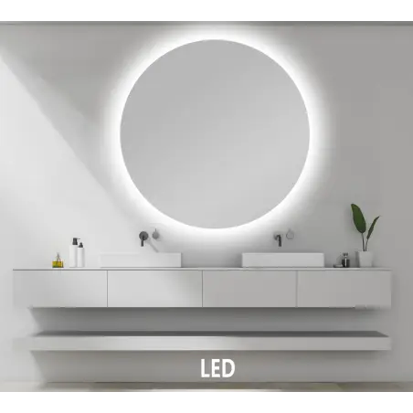 Nordic Bad Puk 1 rundt LED-spejl, Ø100 cm