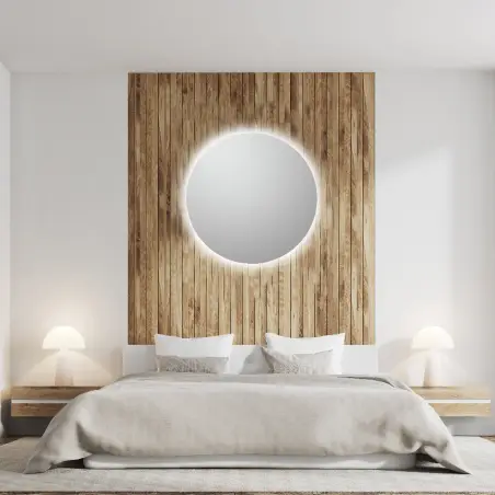 Nordic Bad Puk 1 rundt LED-spejl, Ø90 cm