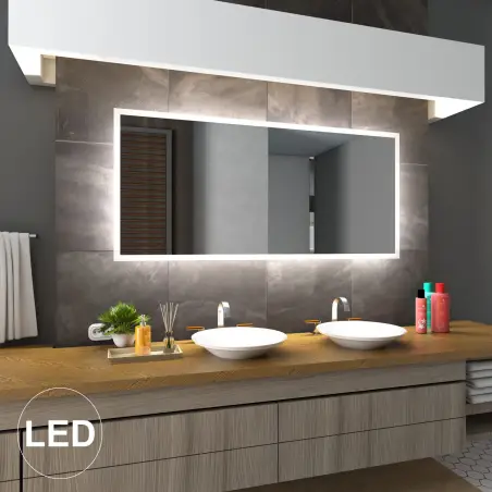 Nordic Bad Mie 1 firkantet LED-spejl, 80 x 80 cm