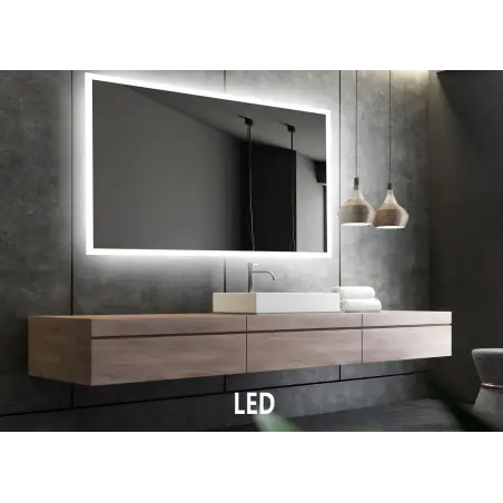 Nordic Bad Mie 1 firkantet LED-spejl, 60 x 80 cm