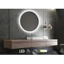 Nordic Bad Sandra 2 rundt LED-spejl, m/touch knap, Ø60 cm