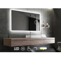Nordic Bad Mie 3 firkantet LED-spejl, m/kosmetikspejl, 90 x 80 cm