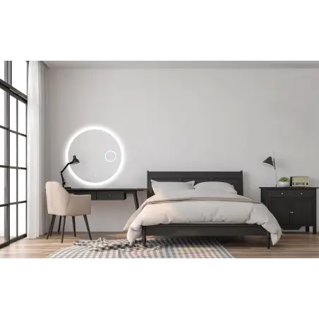 Nordic Bad Sandra 3 rundt LED-spejl, m/kosmetikspejl, Ø80 cm