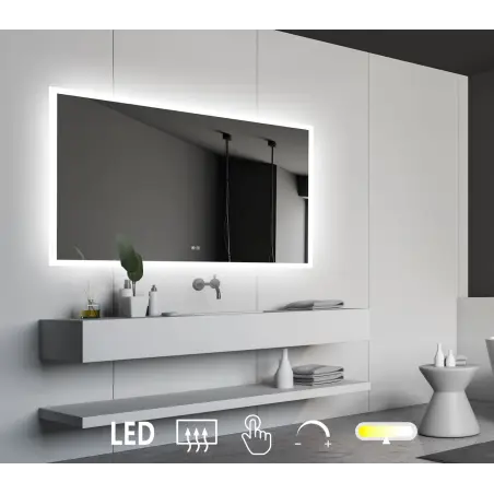 Nordic Bad Mie 4 firkantet LED-spejl, m/antidug, 100 x 80 cm