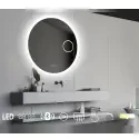 Nordic Bad Sandra 7 rundt LED-spejl, m/antidug, kosmetik og højtaler, Ø90 cm