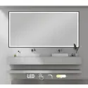 Nordic Bad Fie 2 LED-spejl, m/sort ramme, touch knap, 160 x 80 cm