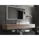 Nordic Bad Fie 2 LED-spejl, m/sort ramme, touch knap, 160 x 80 cm