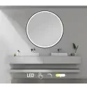 Nordic Bad Janni 2 LED-spejl, m/sort ramme, touch knap, Ø100 cm