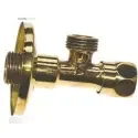 Stopventil i poleret messing 1/2 inc x 1/2 , med roset.