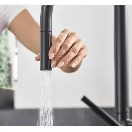 Hansgrohe Talis M54, 1-grebs køkkenarmatur 210, C-tud m/udtræk, 2jet - Mat sort