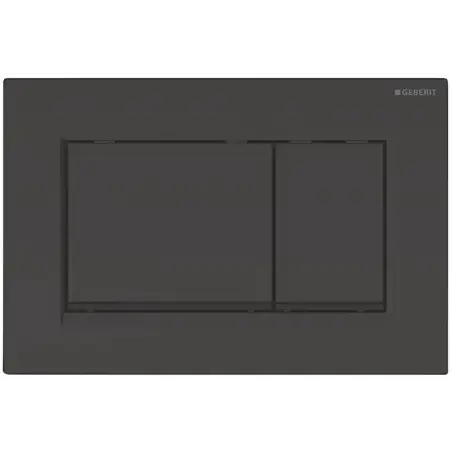 Geberit Sigma 20, kantet betjeningsplade - Blank sort/Mat sort