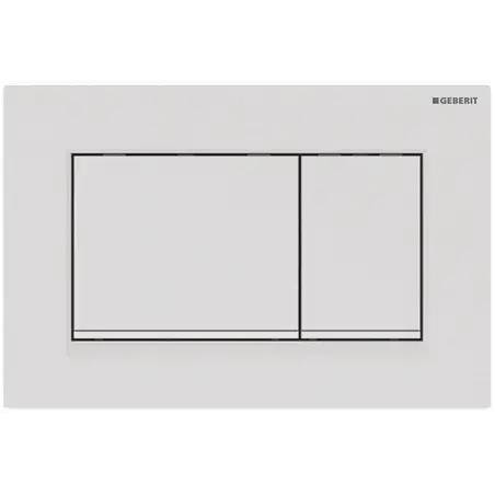 Geberit Sigma 20, kantet betjeningsplade - Mat hvid/hvid - Easy-clean