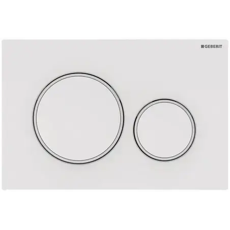 Geberit Sigma 20, rund betjeningsplade - Mat hvid/hvid - Easy-clean