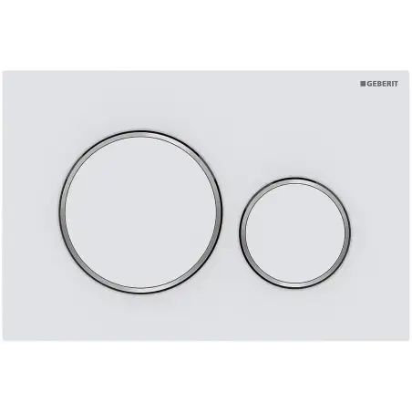 Geberit Sigma 20, rund betjeningsplade - Mat hvid/krom - Easy-clean