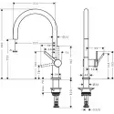 Hansgrohe Talis M54, 1-grebs køkkenarmatur 220, C-tud, 1jet - krom