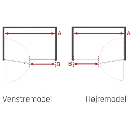 Nicheløsning dør/væg 8 mm, B: max 1900 x H: max 1950mm - på specialmål