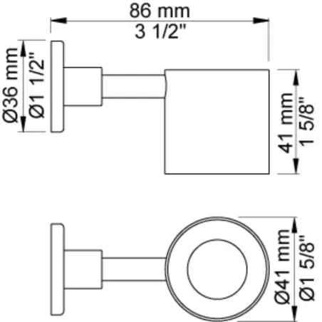Vola T16 - 59 tubeholder - børstet messing natur