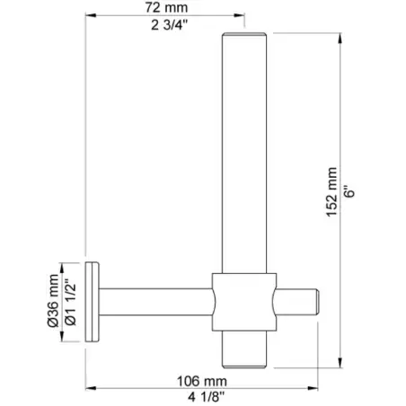 Vola T14 - 59 reserverulleholder - børstet messing natur