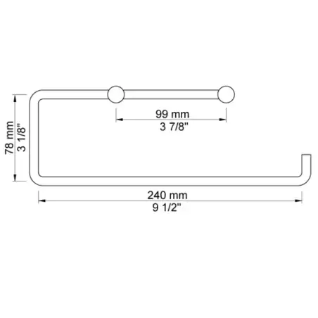 Vola T13-BP - 59 køkkenrulleholder uden bagplade - børstet messing natur