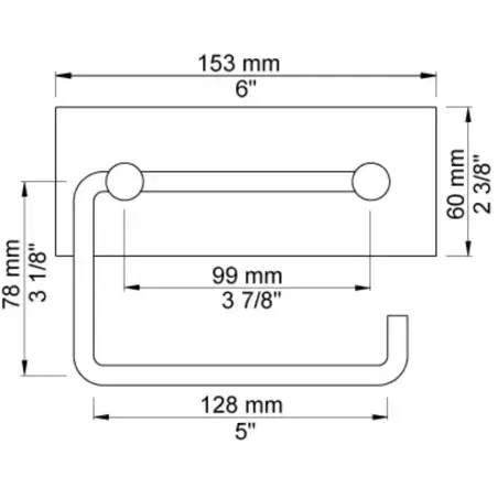 Vola T12 - 59 toiletrulleholder med bagplade - børstet messing natur