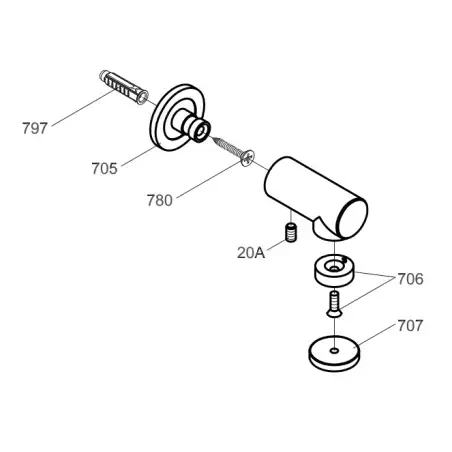Vola T3 - 59 sæbemagnet - børstet messing natur
