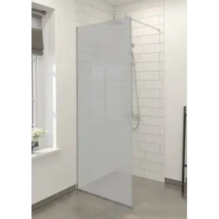 TopDesign Brusevæg 8mm, frostet glas - 45x200cm - Nanobehandlet