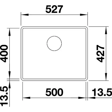 Blanco Subline 500-F, 57 x 42,7 cm, køkkenvask i SILGRANIT - Antracit