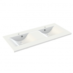 Allibert Wave Double håndvask i hvid polybeton - 120 cm