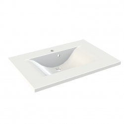 Allibert Wave håndvask i hvid polybeton - 80 cm
