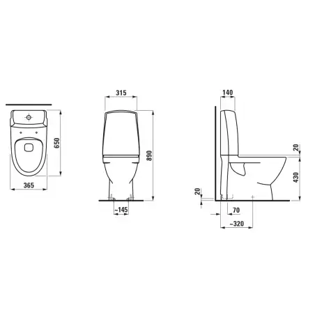 Laufen pro n gulvståendetoilet, s-lås rimless, LCC rengøringsvenlig