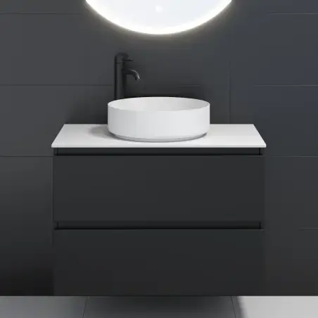 Lillestrøm fristående bordvask i mat hvid - Ø40 cm