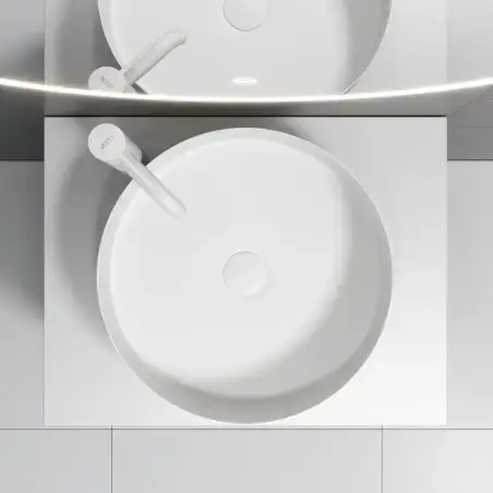 Lillestrøm fristående bordvask i mat hvid - Ø40 cm