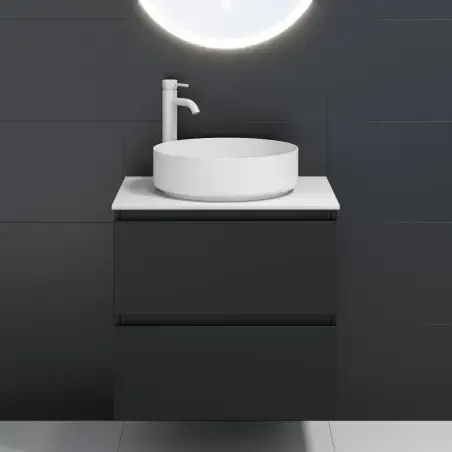 Lillestrøm fristående bordvask i mat hvid - Ø40 cm