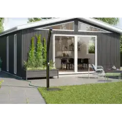 Udendørsbruser med varmt vand - sort - solopvarmet udendørsbruser