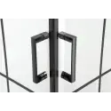 Nortiq Kalmar Brusehjørne, klar glas, sort profil med sprosser - 90 x 90 cm
