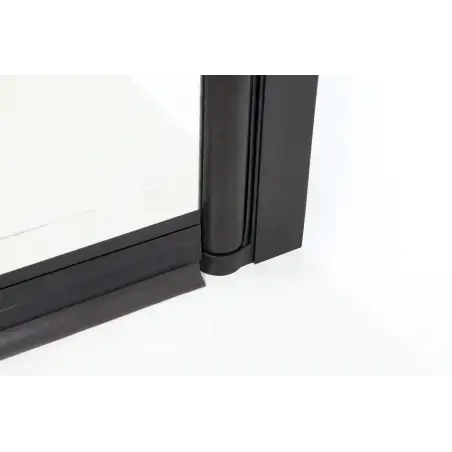 Nortiq Kalmar Brusehjørne, klar glas, sort profil med sprosser - 90 x 90 cm