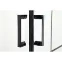 Nortiq Kalmar Brusehjørne, klar glas, sort profil med sprosser - 90 x 90 cm