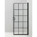Nortiq Kalmar Brusehjørne, klar glas, sort profil med sprosser - 90 x 90 cm