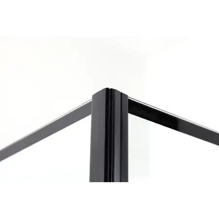 Nortiq Kalmar Brusehjørne, klar glas, sort profil med sprosser - 90 x 90 cm