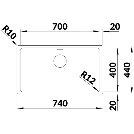 Skanitek Ortogon 700-IFU køkkenvask 74 x 44 cm - Poleret messing